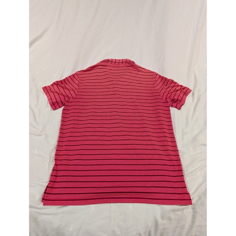 Adidas Mens Large Red Black Striped Golf‎ Polo Shirt Cobble Creek Short Sleeve - Picture 8 of 8